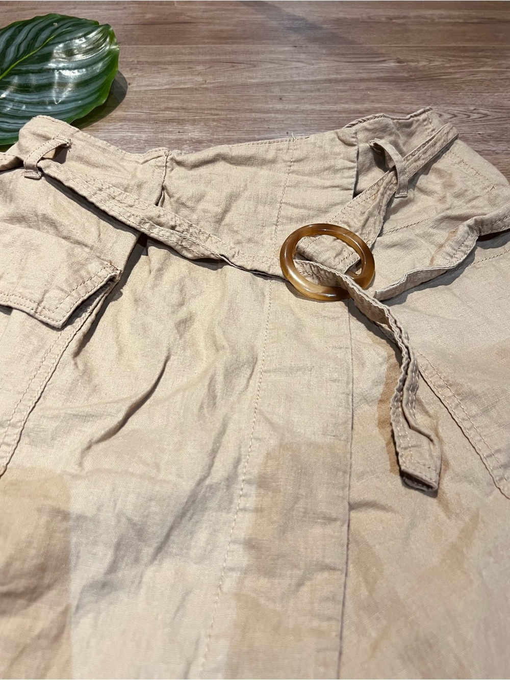 Joe Fresh Khaki A-Line Utility Skirt with Belt - Picture 2 of 8